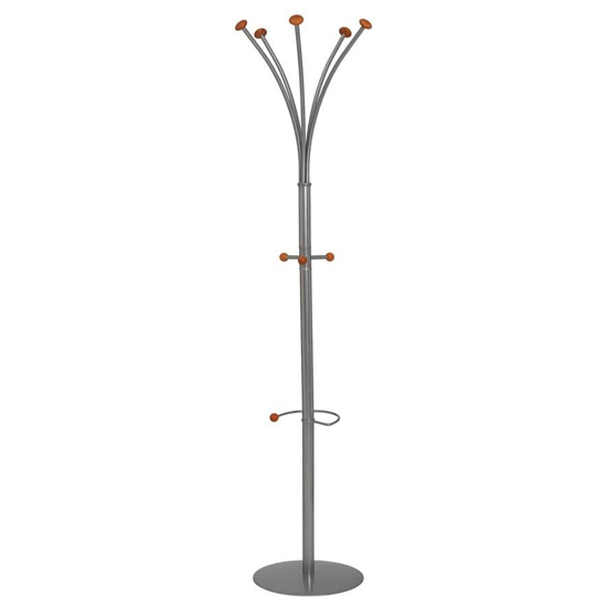 Product photograph of Yucaipa Metal Office Coat Stand In Silver from Furniture in Fashion