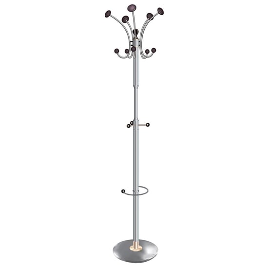 Photo of Yucaipa metal revolving office coat stand in chrome