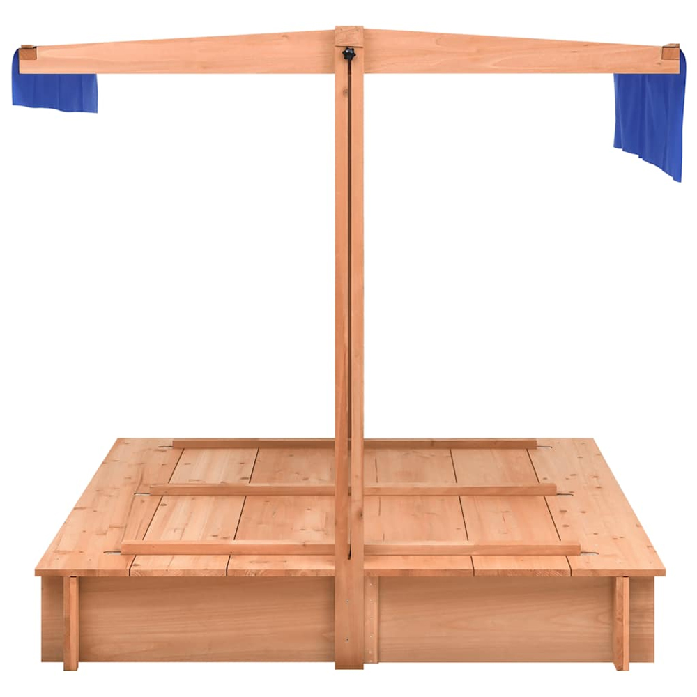 Yucaipa Wooden Boat Sandbox With Adjustable Roof In Natural And Blue