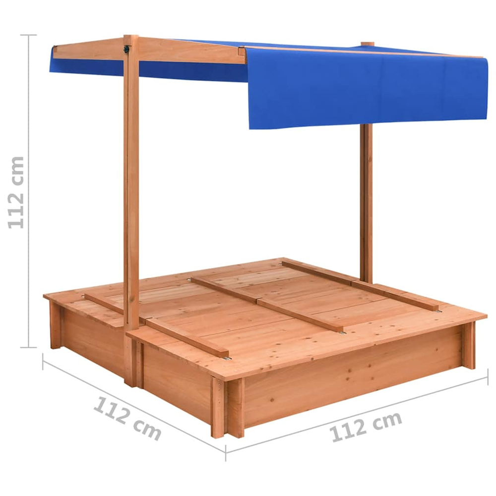 Yucaipa Wooden Boat Sandbox With Adjustable Roof In Natural And Blue