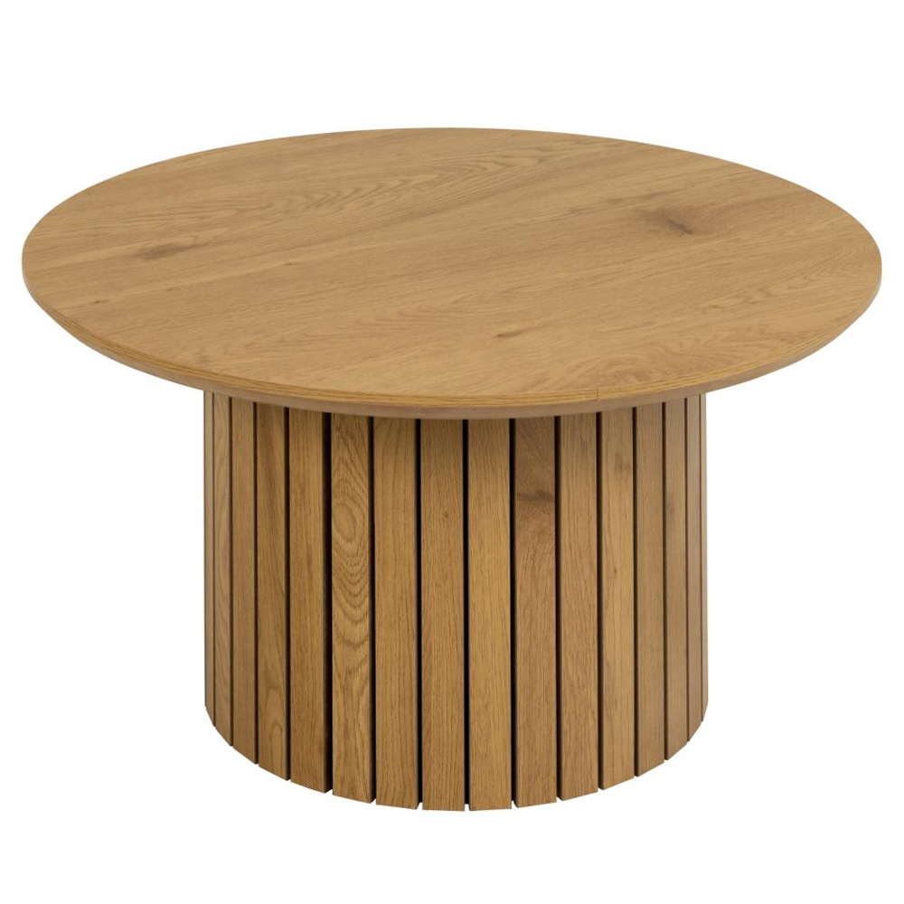 Yucaipa Wooden Round Coffee Table In Matt Wild Oak