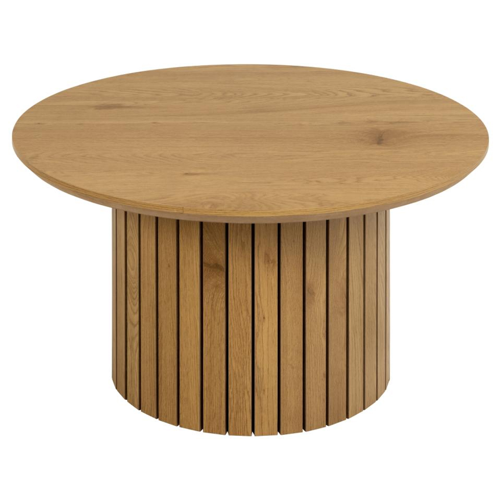Yucaipa Wooden Round Coffee Table In Matt Wild Oak