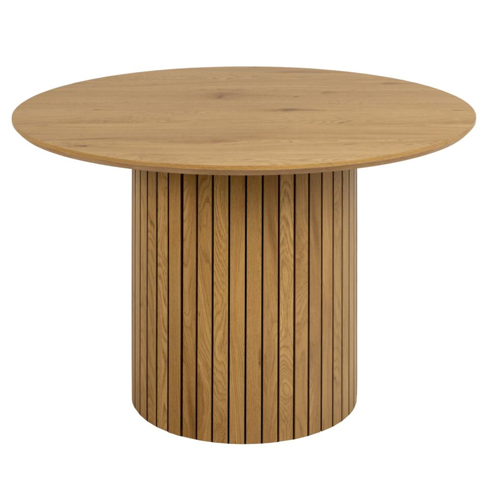Yucaipa Wooden Round Dining Table In Matt Wild Oak