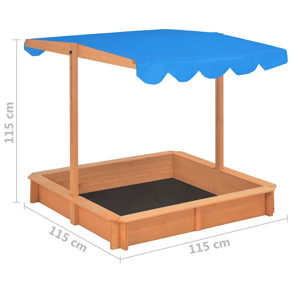 Yucaipa Wooden Sandbox With Adjustable Roof In Natural And Blue