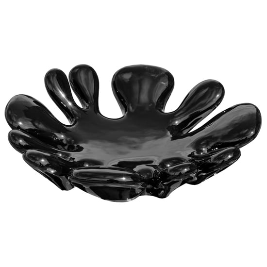 Product photograph of Yukon Ceramic Round Splash Dish In Black from Furniture in Fashion