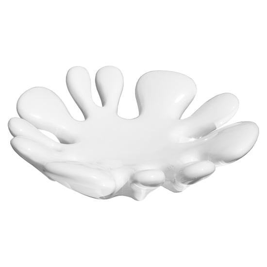 Product photograph of Yukon Ceramic Round Splash Dish In White from Furniture in Fashion