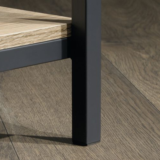 Yuma Industrial Wooden Coffee Table In Charter Oak Furniture in Fashion