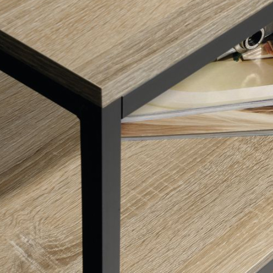 Yuma Industrial Wooden Coffee Table In Charter Oak Furniture in Fashion