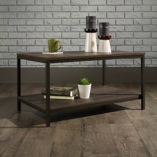 Product photograph of Yuma Industrial Wooden Coffee Table In Smoked Oak from Furniture in Fashion