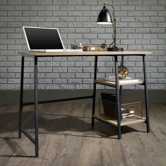 Yuma Industrial Wooden Laptop Desk In Charter Oak