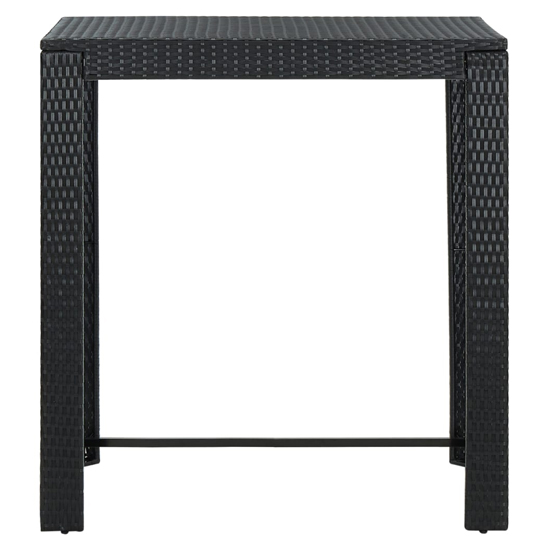 Yuna 100cm Poly Rattan Garden Bar Table In Black