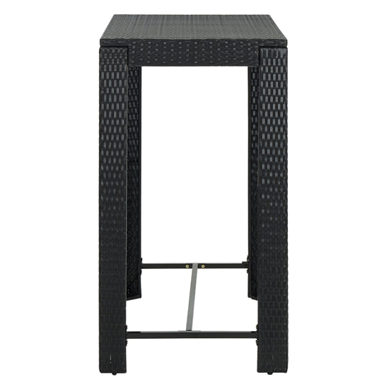 Yuna 100cm Poly Rattan Garden Bar Table In Black
