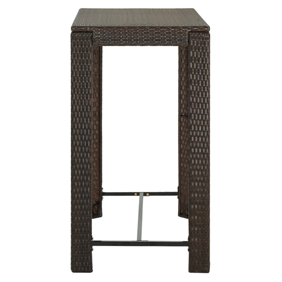 Yuna 100cm Poly Rattan Garden Bar Table In Brown