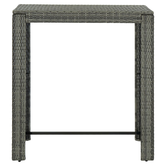 Yuna 100cm Poly Rattan Garden Bar Table In Grey