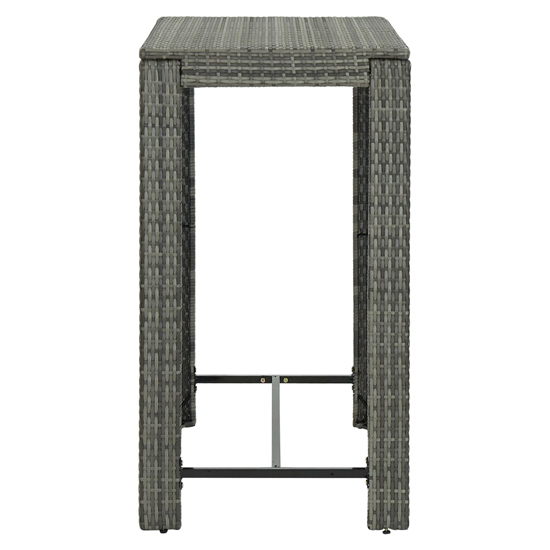 Yuna 100cm Poly Rattan Garden Bar Table In Grey