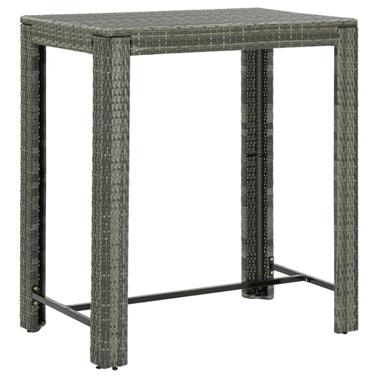 Product photograph of Yuna 100cm Poly Rattan Garden Bar Table In Grey from Furniture in Fashion