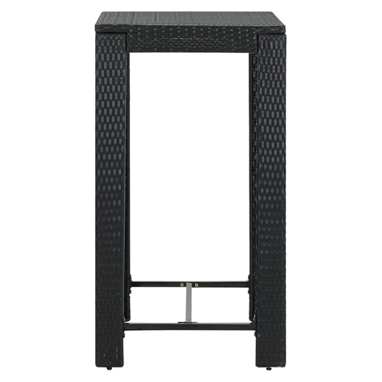 Yuna 60.5cm Poly Rattan Garden Bar Table In Black