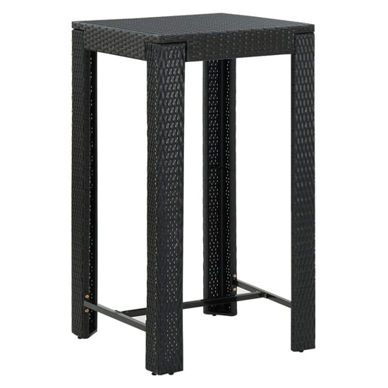 Product photograph of Yuna 60 5cm Poly Rattan Garden Bar Table In Black from Furniture in Fashion