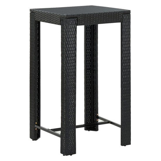 Yuna 60.5cm Poly Rattan Garden Bar Table In Black Furniture in Fashion