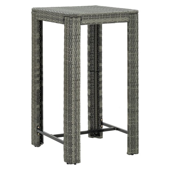 Photo of Yuna 60.5cm poly rattan garden bar table in grey