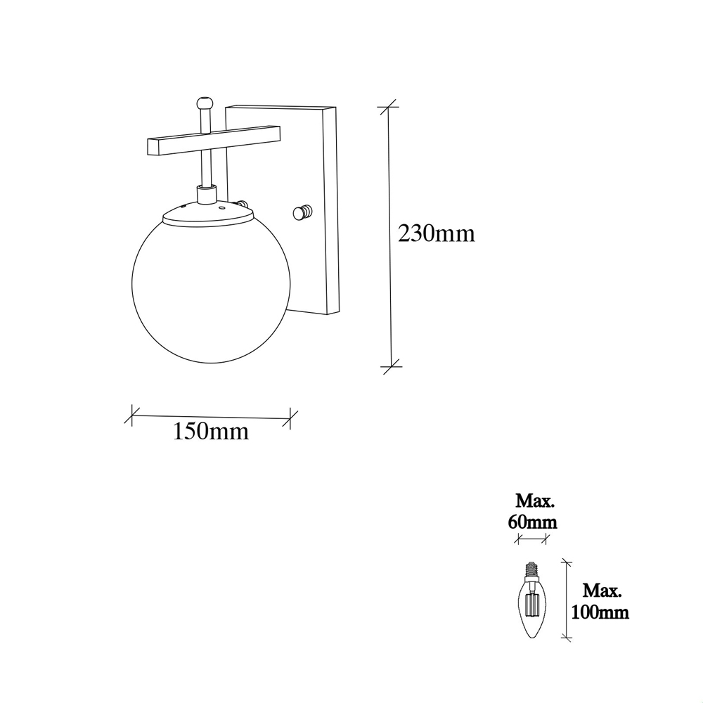 Zahar Metal Wall Light in Gold