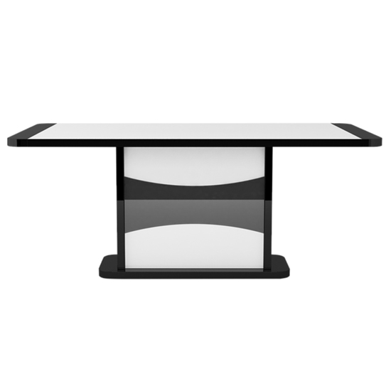 Zaire Extending Dining Table In Black And White High Gloss_2