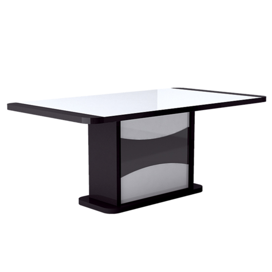 Zaire Extending Dining Table In Black And White High Gloss_3