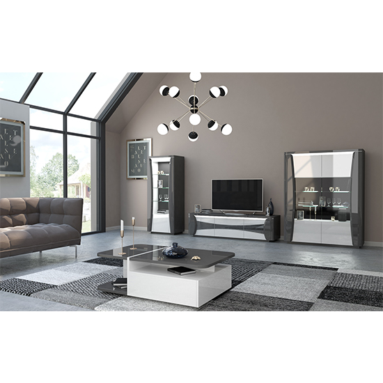 Zaire High Gloss Storage Coffee Table In White And Grey_4