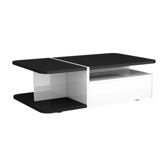 Zaire Storage Coffee Table In Black And White High Gloss