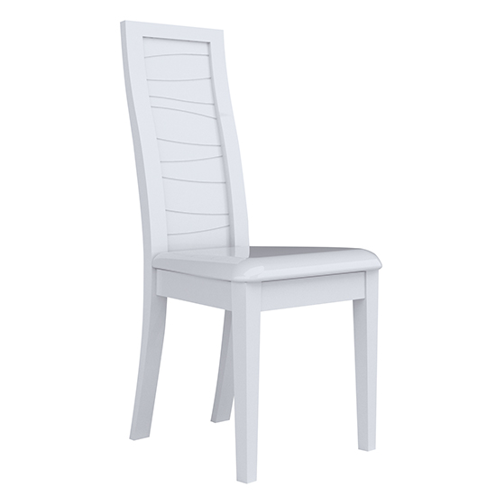 Zaire White Faux Leather Seat Dining Chairs In Pair_2