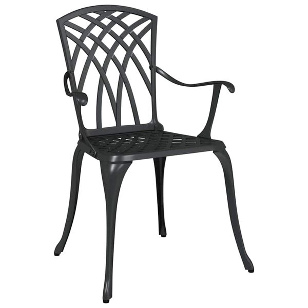 Zanaro Garden Aluminium Intricate Mesh Dining Table with 4 Chairs in Black
