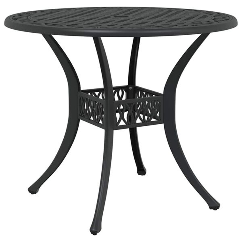 Zanaro Garden Aluminium Intricate Mesh Dining Table with 4 Chairs in Black