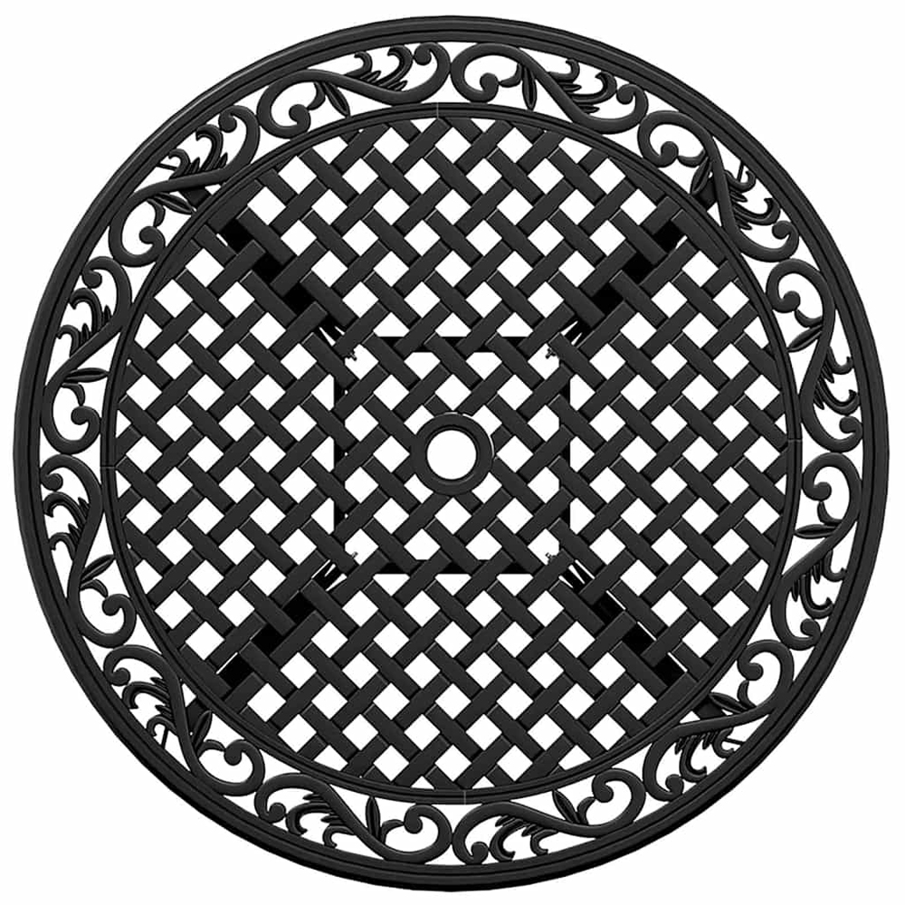 Zanaro Garden Aluminium Intricate Mesh Dining Table with 4 Chairs in Black