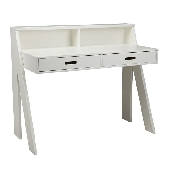 Product photograph of Zanbury Modern Wooden Computer Desk In White from Furniture in Fashion