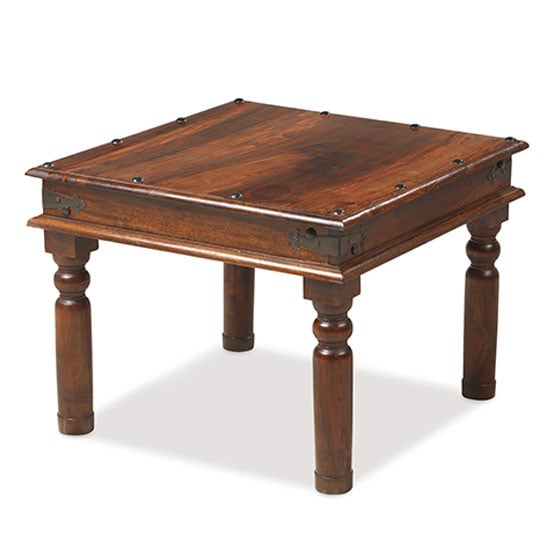 Photo of Zander 60cm wooden coffee table in sheesham with round legs