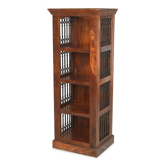 Zander Wooden Alcrove Bookcase In Sheesham Hardwood