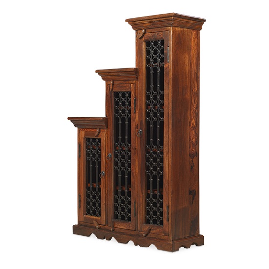 Read more about Zander wooden left step cd dvd unit tall in sheesham hardwood