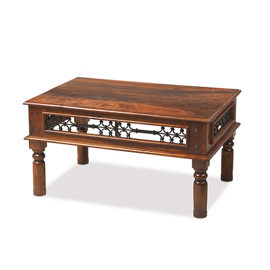 Product photograph of Zander Decorative Coffee Table Rectangular In Sheesham Hardwood from Furniture in Fashion