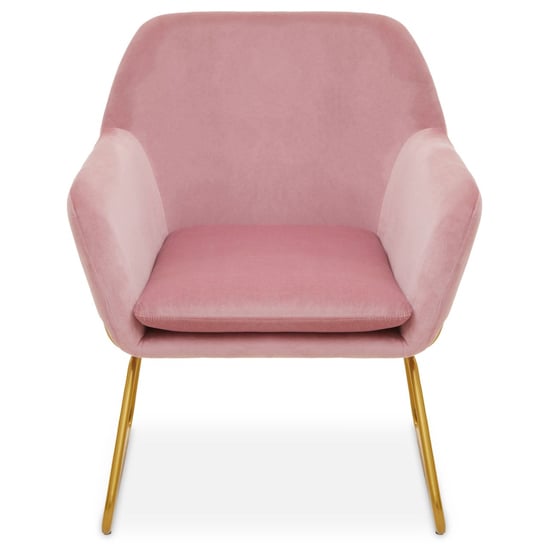 Read more about Zander upholstered velvet armchair in pink