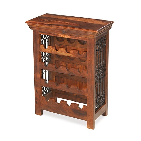 Zander Wooden Bottle Wine Rack In Sheesham Hardwood Furniture in Fashion