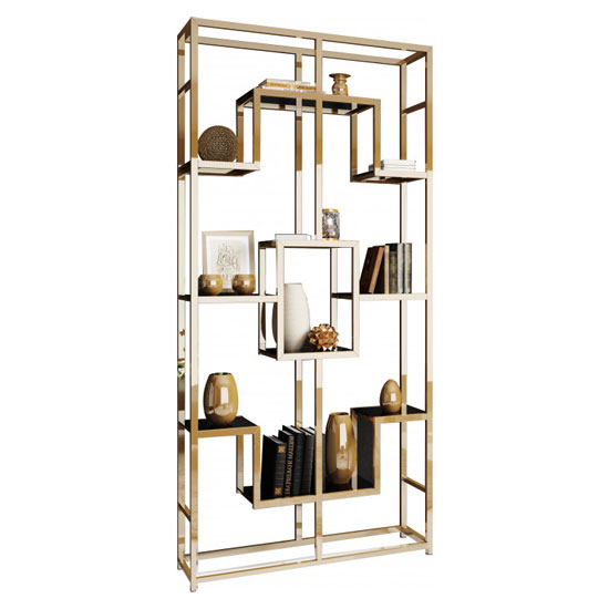 Zanotti Glass Display Stand In Gold Stainless Steel Frame FiF