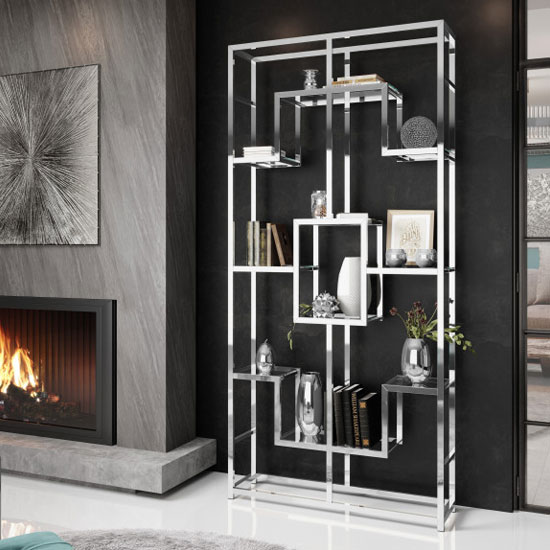 Zanotti Glass Display Stand In Gold Stainless Steel Frame FiF