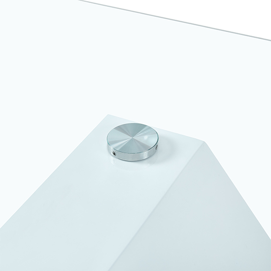 Zanti Clear Glass Dining Table With White High Gloss Base
