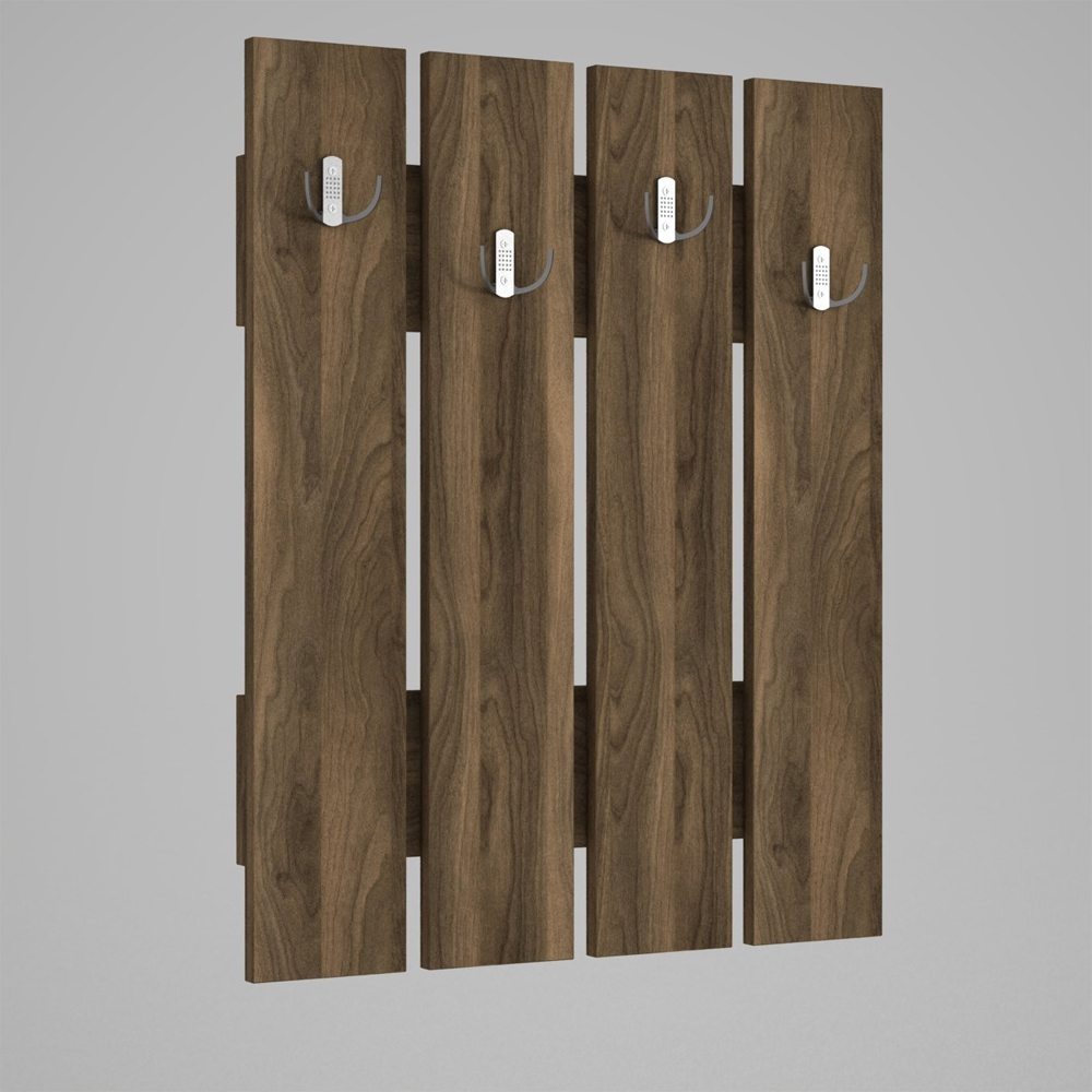 Zanviro Wooden Coat Rack In Walnut