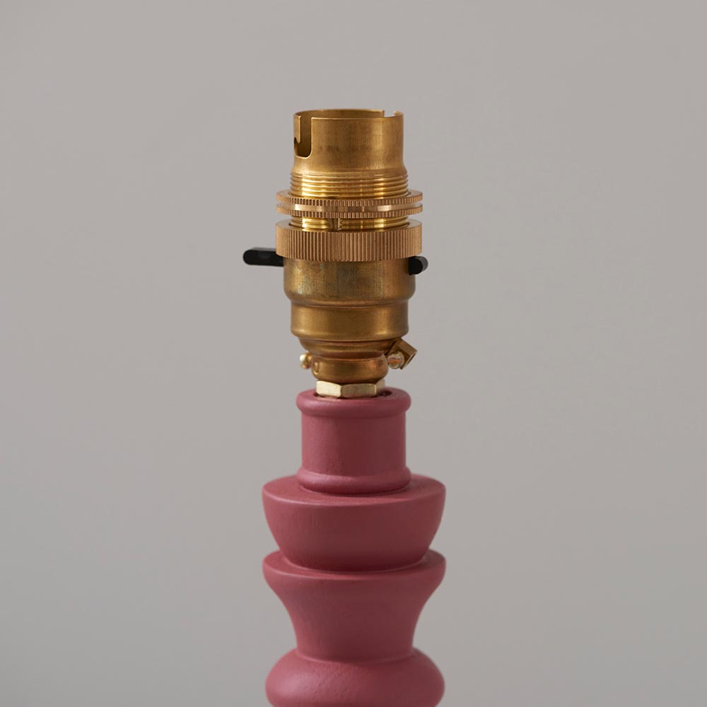 Zapopan Apricot Orange 20cm Shade Wood Table Lamp In Pink Clay