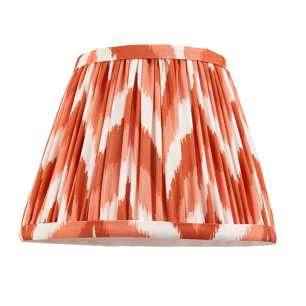 Zapopan Apricot Orange 20cm Shade Wood Table Lamp In Pink Clay