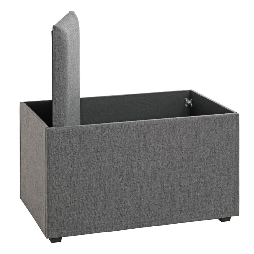 Zapopan Large Textile Fabric Storage Ottoman In Anthracite