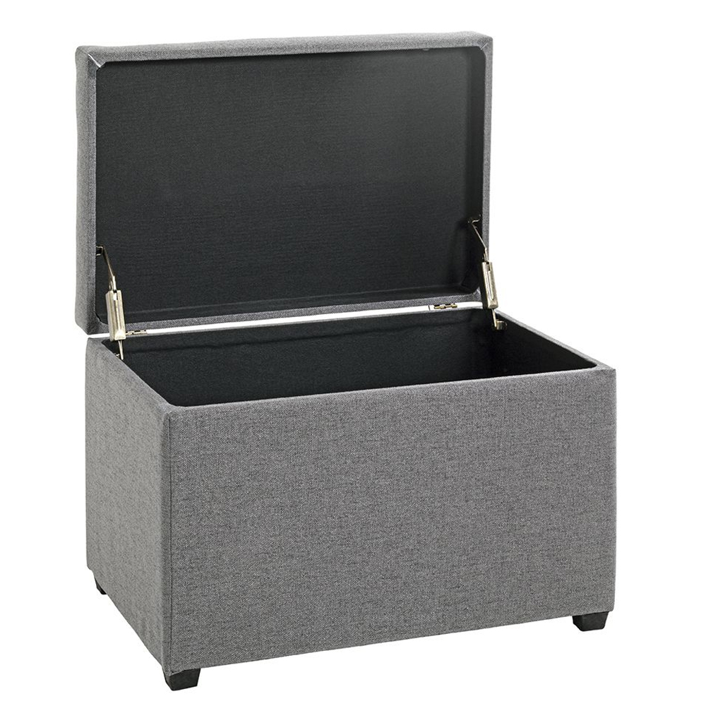 Zapopan Small Textile Fabric Storage Ottoman In Anthracite