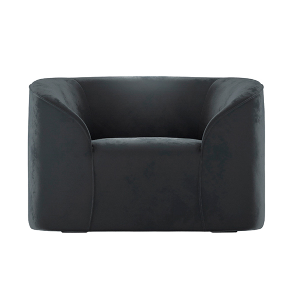 Zapopan Velvet 1 Seater Sofa - Black