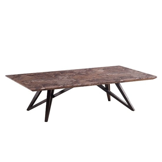 Zara Marble Coffee Table In Imperial Gold With Wooden Base